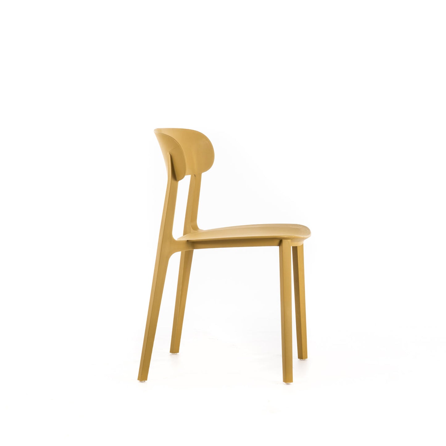 2x Chaise en polypropylène moutarde 48x52x77,5h cm