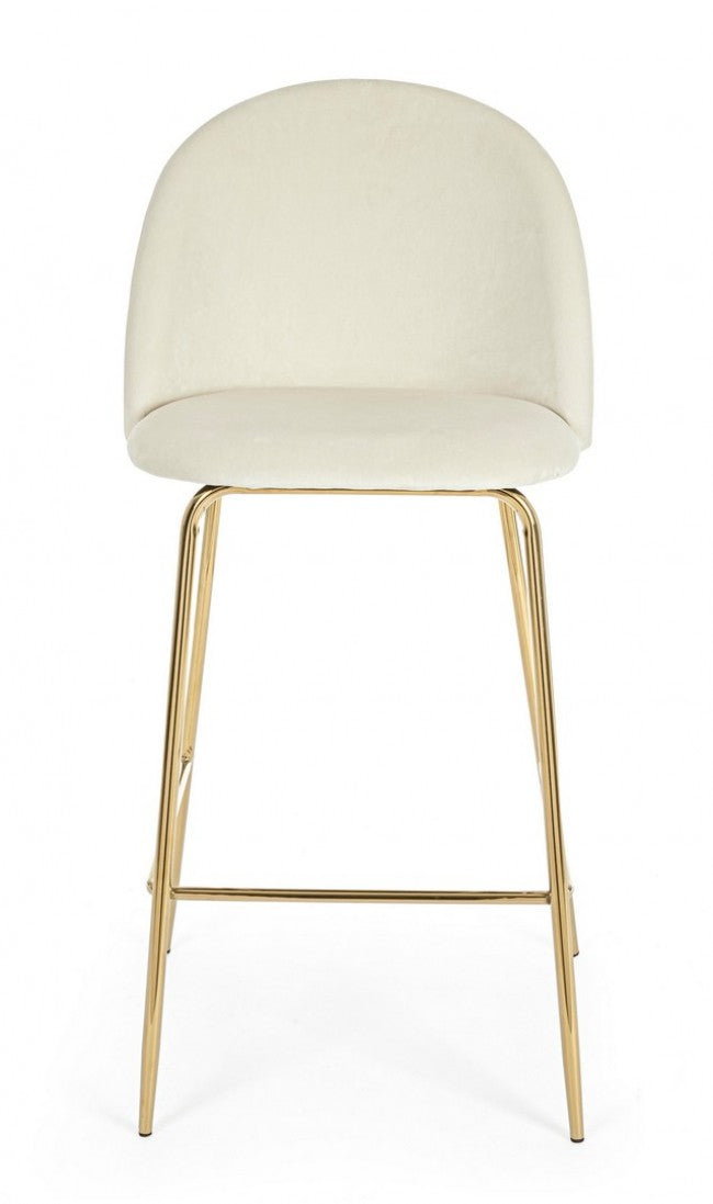 2x Tabouret de bar en velours style ambiance blanche
