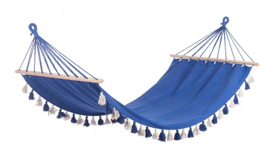 4x Hamac Pompon Bleu 100X200