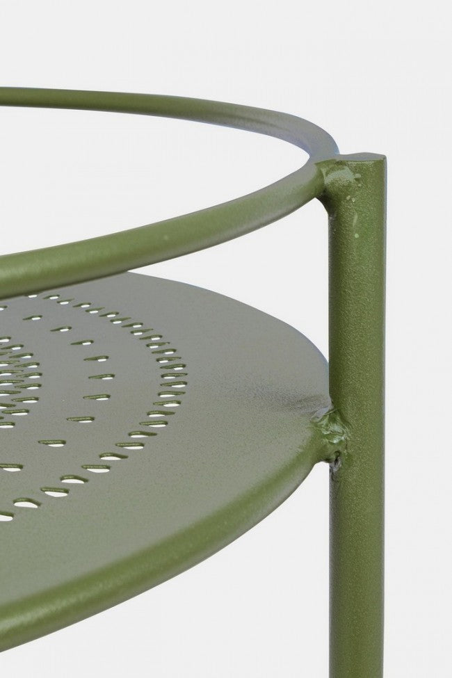 Chariot à bouteilles en acier vert