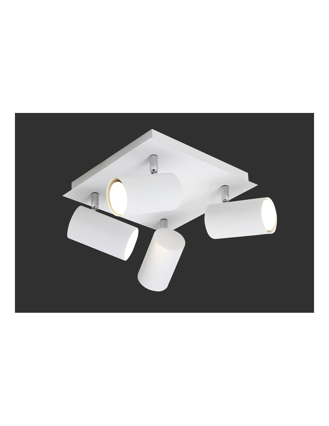 Plafonnier carré avec 4 spots orientables Marley White Trio Lighting