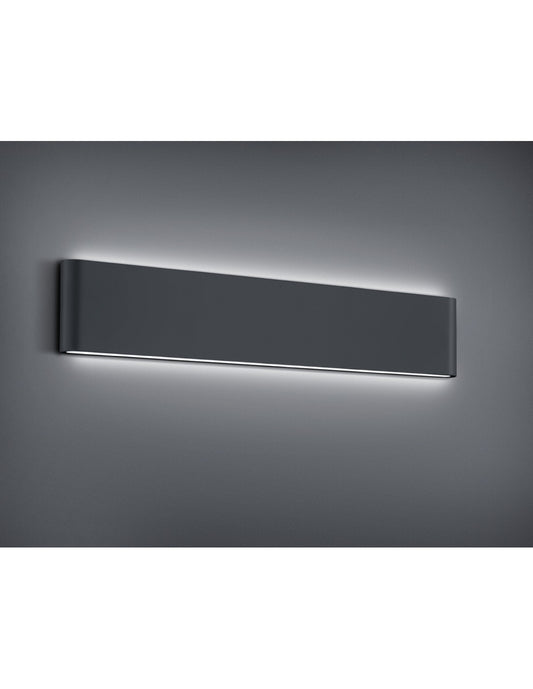 Thames II Applique Rectangulaire Led Double Lumière IP54 Anthracite L46 cm Trio Lighting