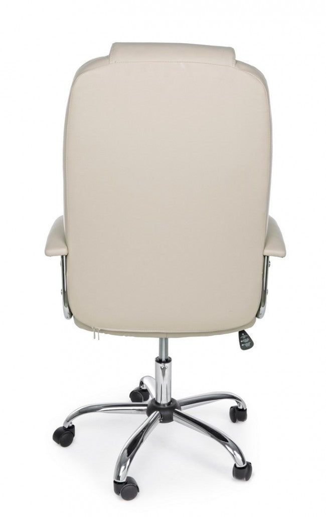 Fauteuil de bureau en éco-cuir gris tourterelle Dehli