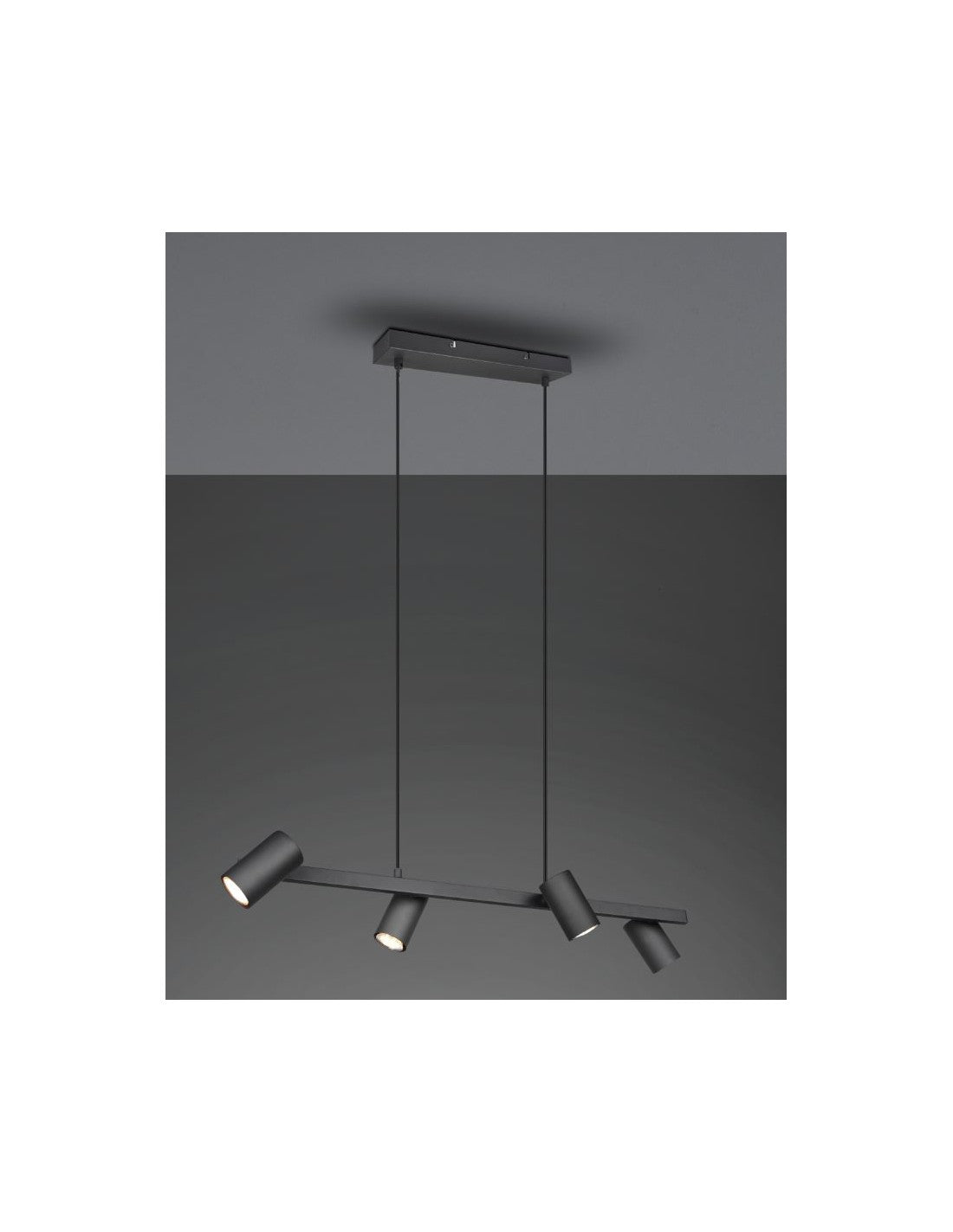 Suspension Noire 4 Spots GU10 Orientables Marley Trio Lighting