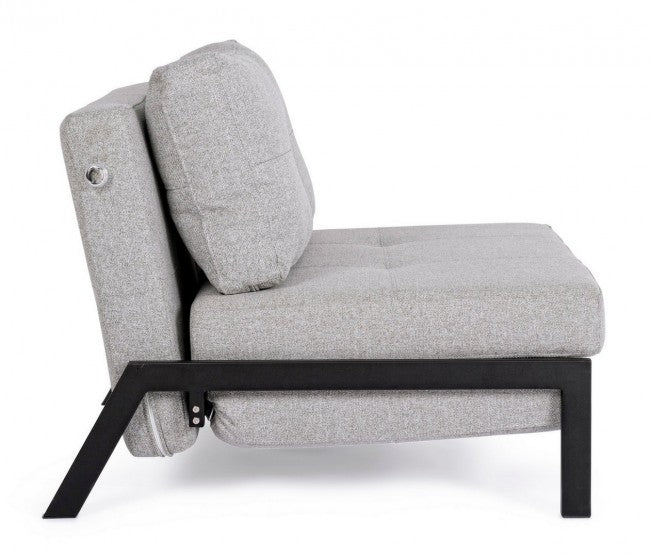 Canapé convertible 1 place gain de place en tissu HAYDEN Beige 95x96x h79 cm