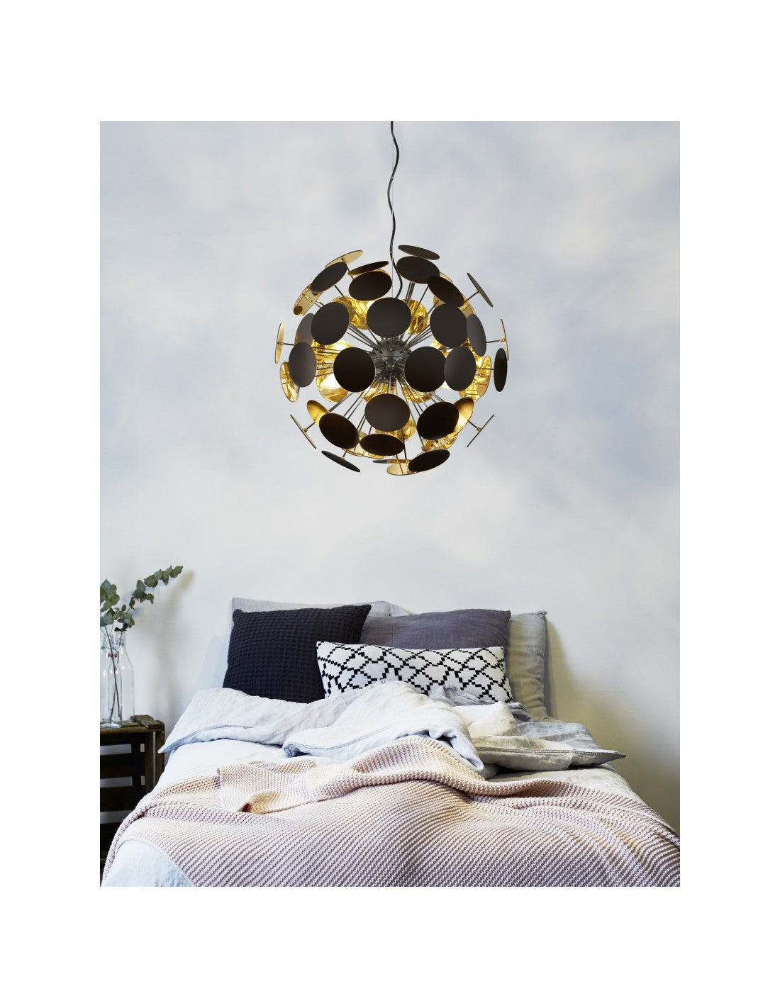 Suspension Discalgo 6xE14 Noire Et Rondes Déco Ø54 cm Trio Luminaire