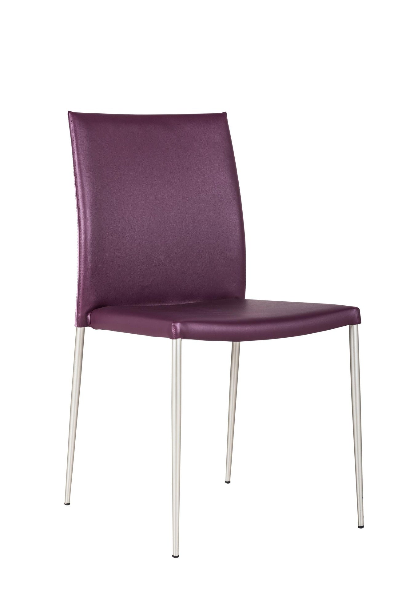 4x Chaise en simili cuir violet 41,5x44x85h cm