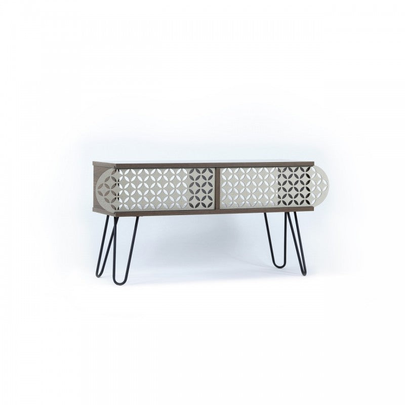Meuble TV industriel urbain en noyer noir cm 106 x 30 x 48 h