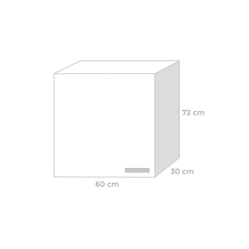 Élément mural de cuisine Frêne Blanc 60x32xH 72 cm 1 porte