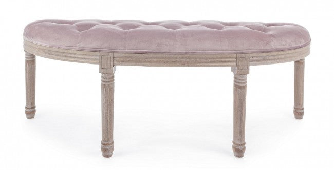 Banc classique Tilde Woodrose en velours 125x42x48h cm