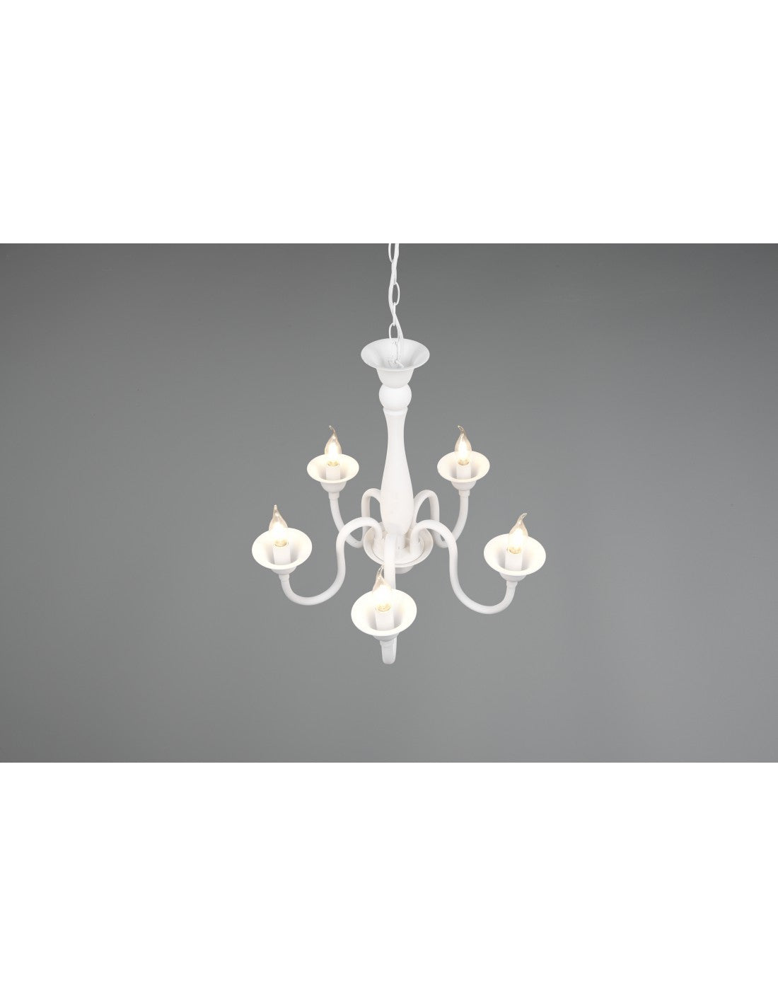 Lustre Blanc 5 Lumières Avec Chaîne Elsa Trio Lighting