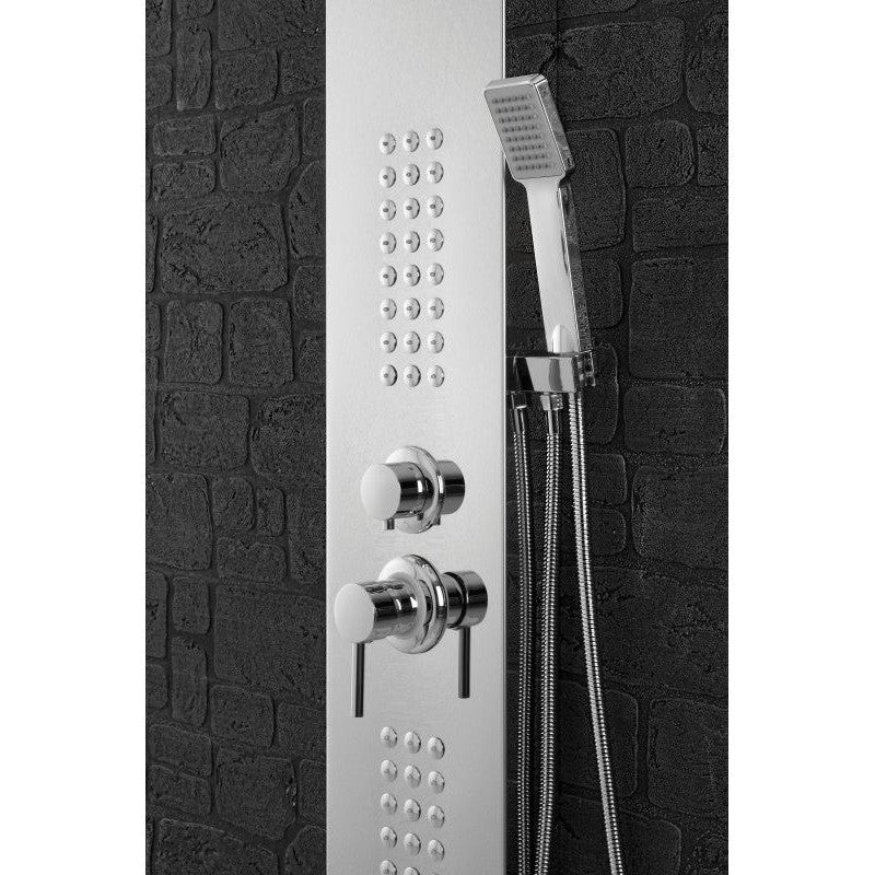 Colonne de douche murale en acier ligne MIAMI 150x22x45 cm