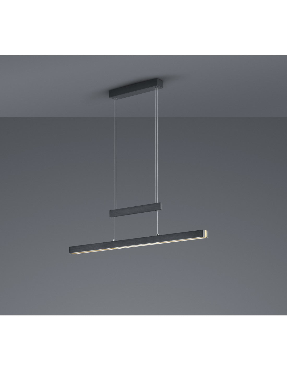 Trajan Lustre de Bureau Moderne Double LED Gradateur Tactile Noir et Laiton Trio Éclairage