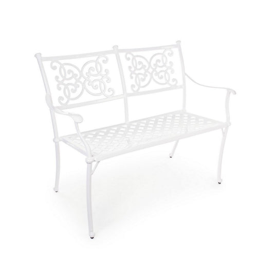 Banc d'extérieur Giglio blanc 110 x 59 x 85 h cm