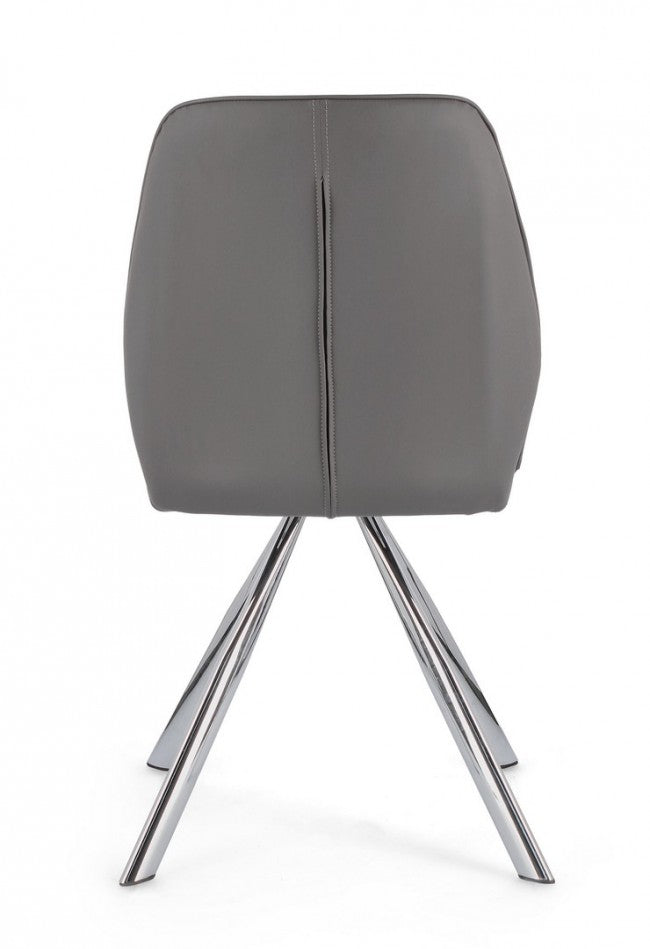 4x chaise Maxwell en polyuréthane gris