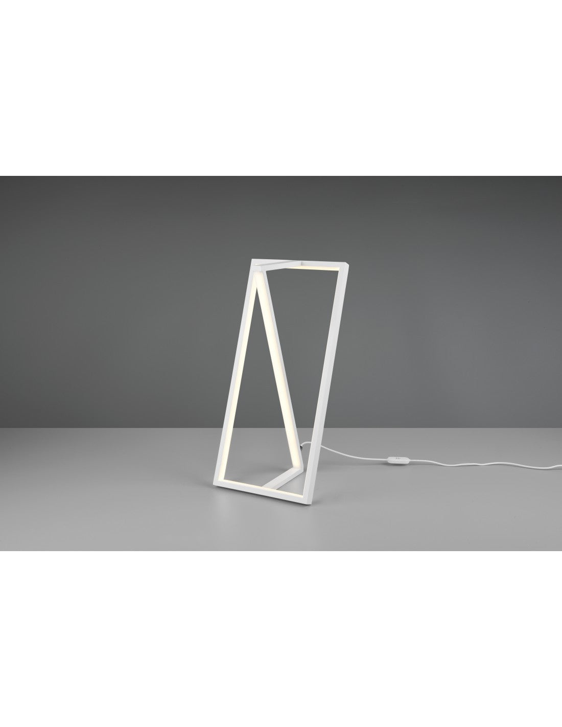 Lampe de table carrée moderne, variateur tactile, bord LED, blanc, trio d'éclairage