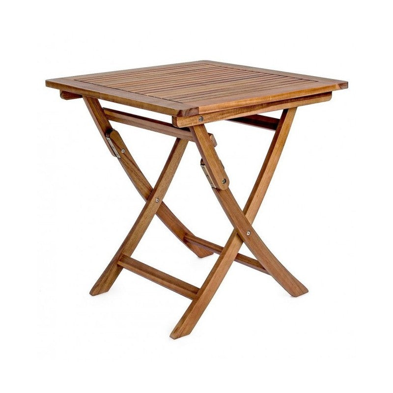Table pliante d'extérieur Noemi en bois d'acacia 70x70x h73 cm
