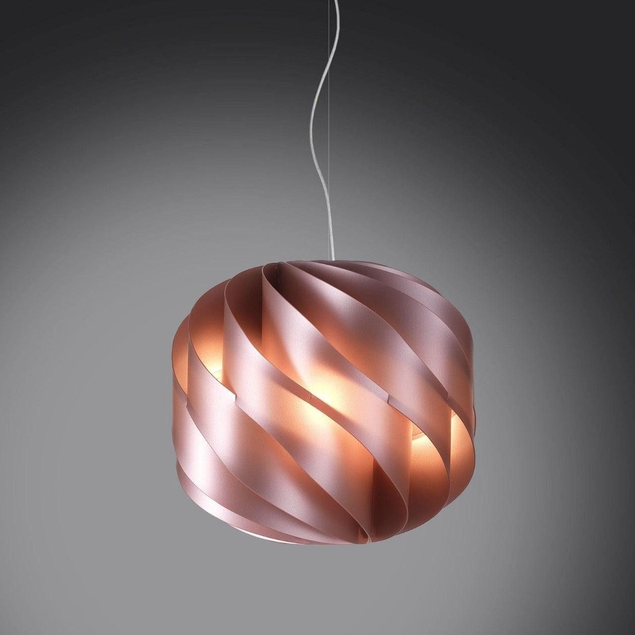 Suspension à 3 Lumières en Métal Rose en Métal Chromé Cm. 72x70