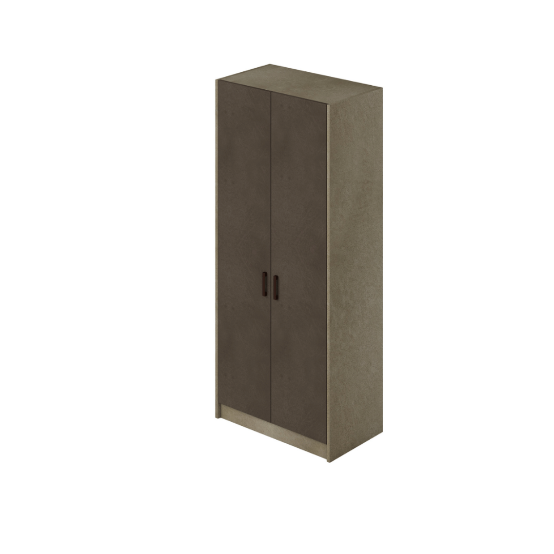 Armoire 2 portes sans tiroirs, Coloris Boue, H210x91x52cm