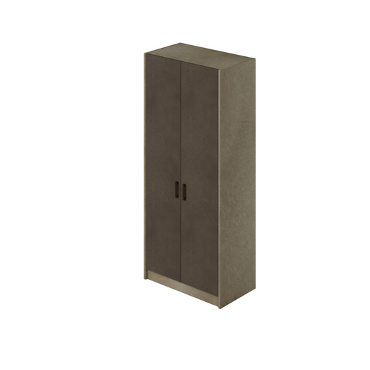 Armoire 2 portes sans tiroirs, Coloris Boue, H210x91x52cm