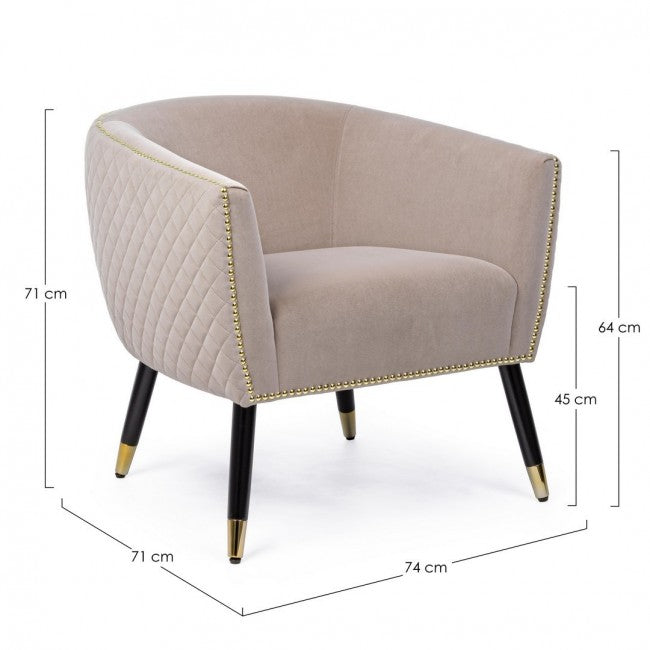 Fauteuil rembourré de style ambiance beige