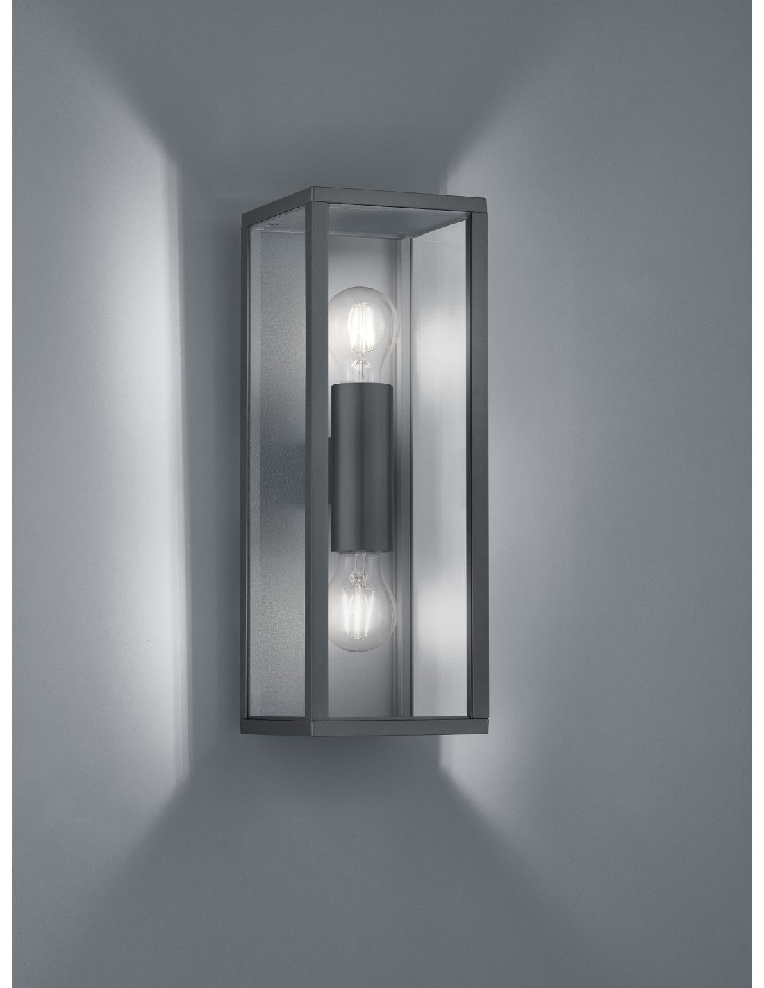 Applique Garonne Anthracite Double Lumière Dessus et Dessous IP44 Trio Lighting