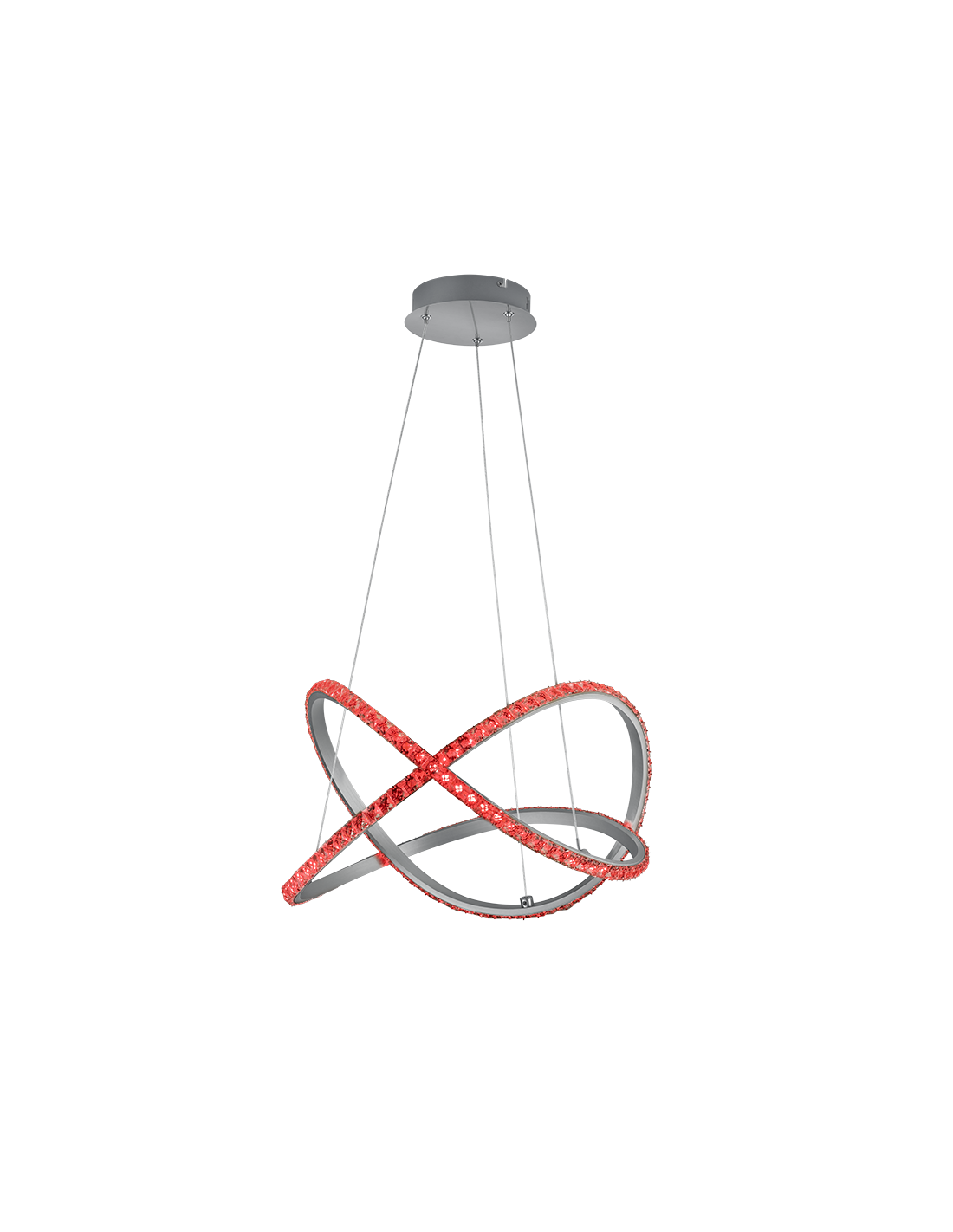 Suspension Moderne Rubin LED Dimmable RGB Effet Cristal Ø50 cm Trio Éclairage