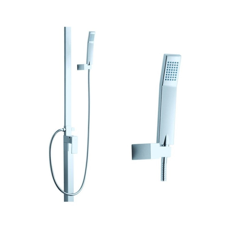 Cabine de douche orientable finition chromée avec pomme de douche et douchette h.230 cm