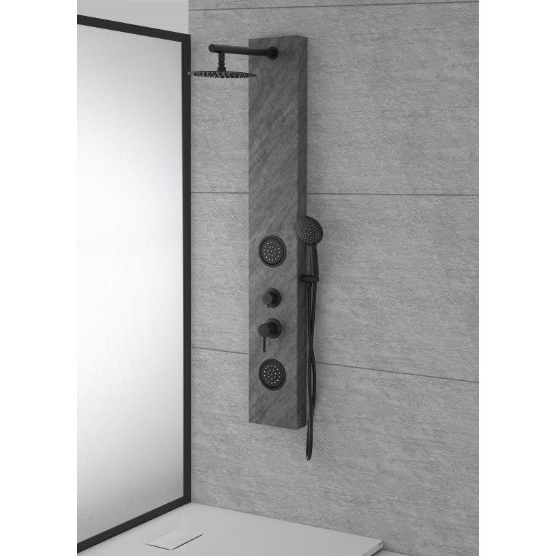 Colonne de douche murale en acier inoxydable avec bras en laiton 22x7,5x h 150 cm 