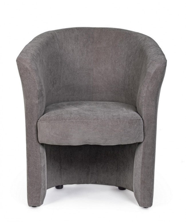 Fauteuil en bois et tissu Gris Foncé BELIZE 64,5x63x h76 cm