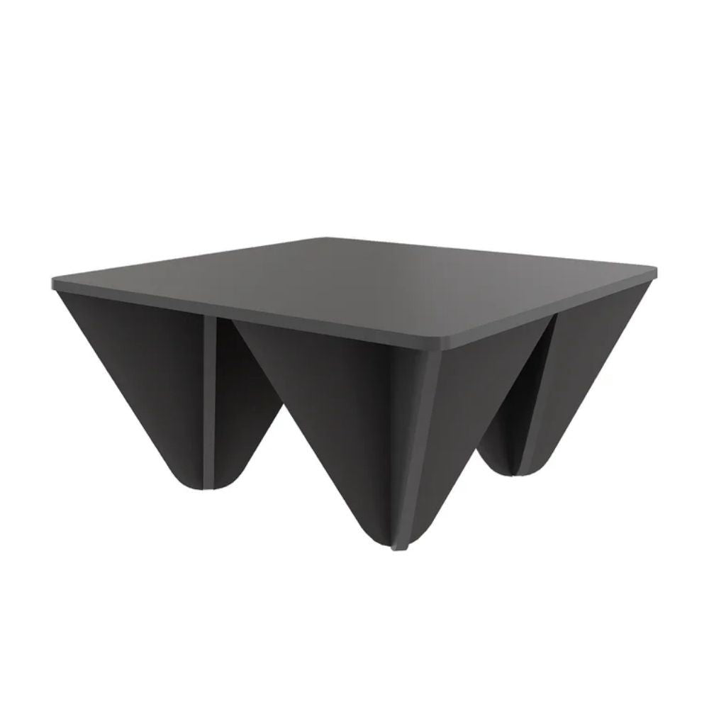 Table design carrée diamant pour salon anthracite