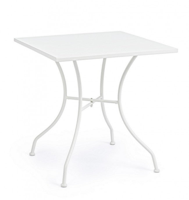 Table en acier Kelsie blanche 70x70 cm