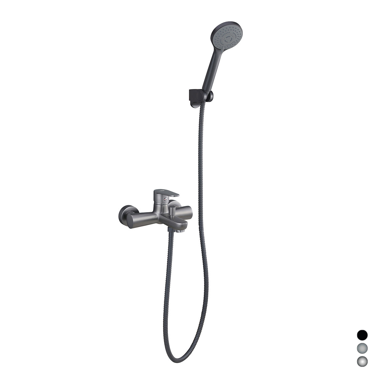 Mitigeur monocommande de bain noir mat