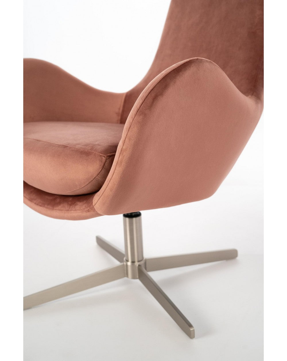Fauteuil Olga en velours et métal vieux rose STS
