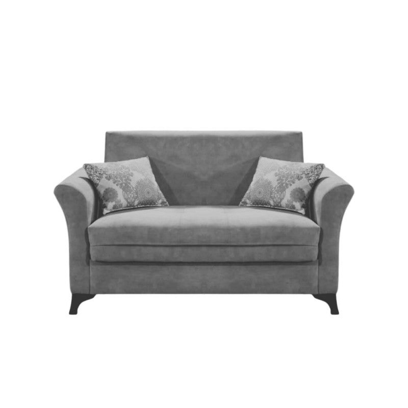 Canapé deux places en tissu avec rangement Gris BUKET 160x86x h85 cm