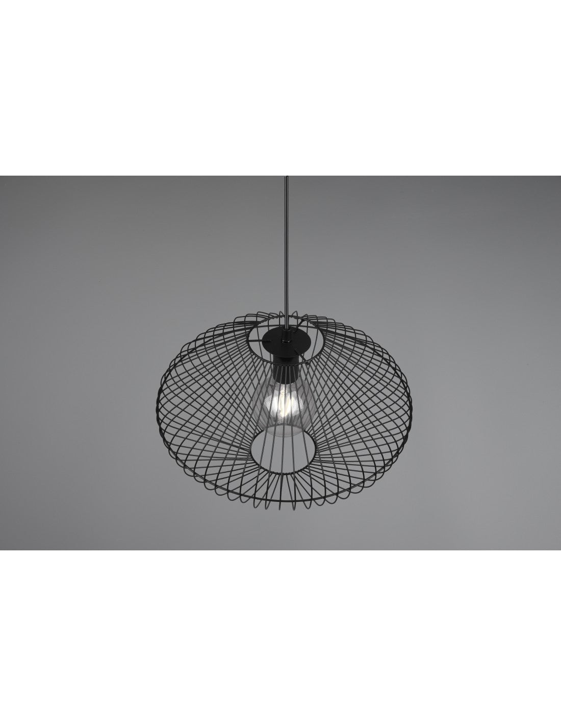 Cobain Trio Lighting Lustre à suspension en forme de cage en métal noir