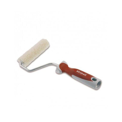 Mini rouleau professionnel à manche court de couleur marron de haute qualité, parfait pour les travaux de précision.