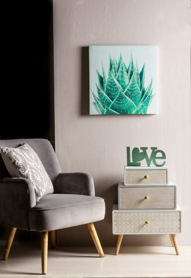 Fauteuil de salon vintage en velours gris ADELINE 60x67x h79 cm