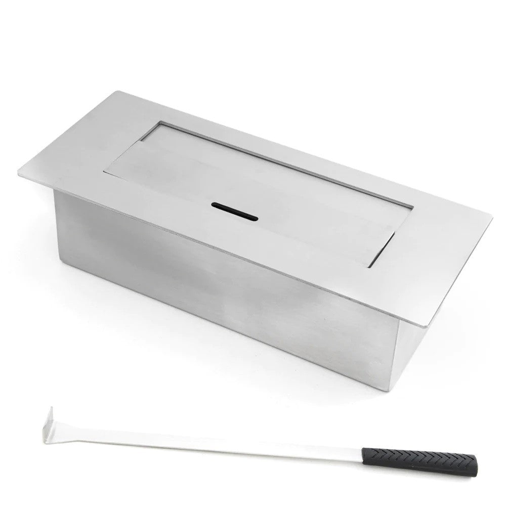 Cheminée au bioéthanol Cambridge biocheminée au sol en bois blanc 110x37xh.102 cm