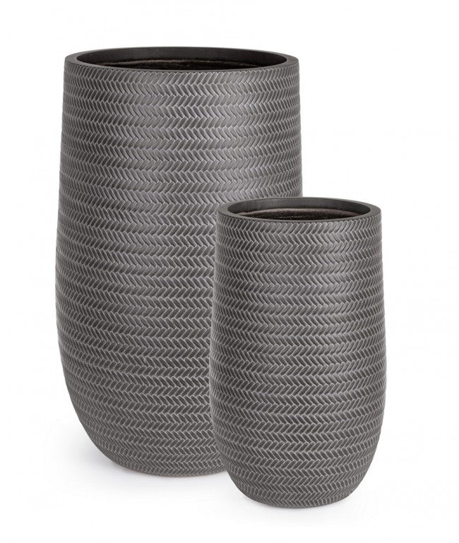 Set2 P.Vase Tressage À Alto Anthracite