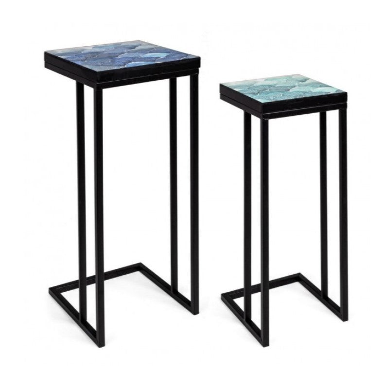 Ensemble de tables basses de mobilier industriel moderne 2 pièces