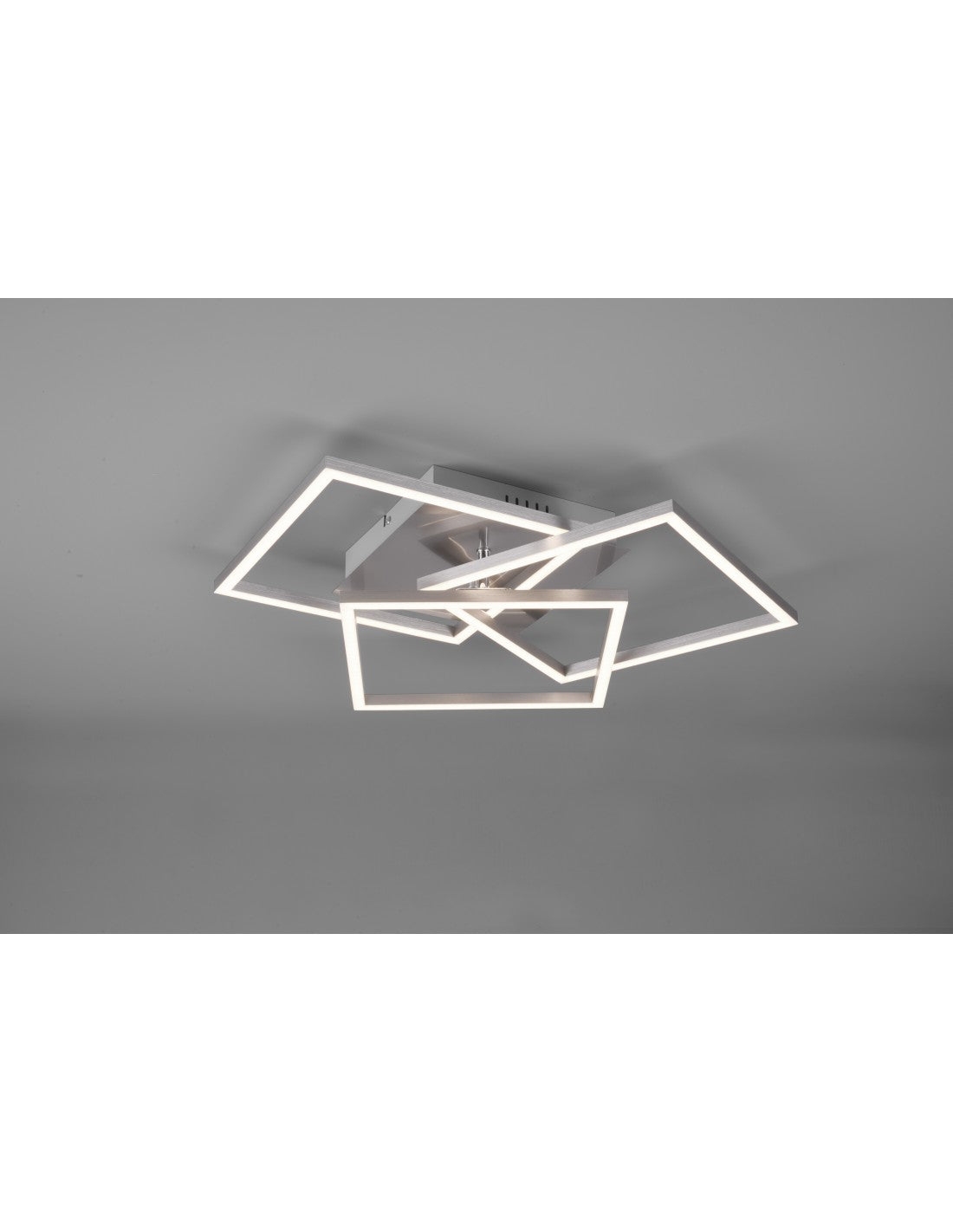 Plafonnier 3 Carrés Réglables Variateur LED Mobile Nickel Trio Lighting