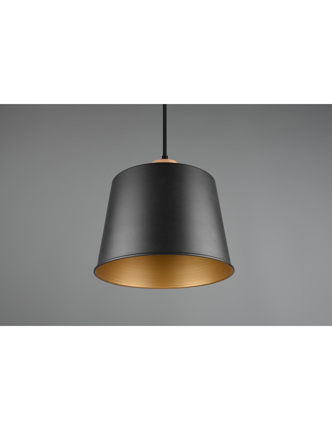 Abat-jour suspendu simple, noir et or Harris Trio Lighting