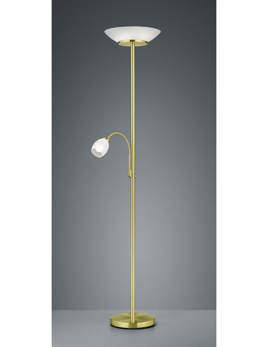 Lampadaire avec spot de lecture Gerry Laiton Verre Blanc Ø34 cm Trio Lighting