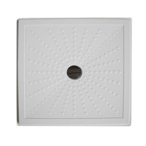 Receveur de douche pour personnes handicapées à fleur de sol en verre résine avec drain