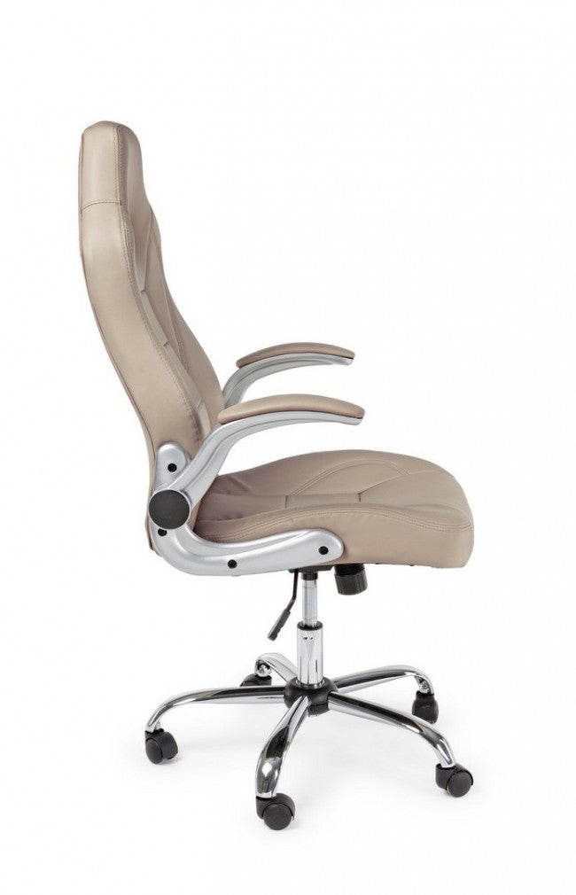 Fauteuil de bureau recouvert de cuir Boneville Beige