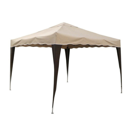 Tonnelle de jardin pliante portable beige 3 x 3 m 