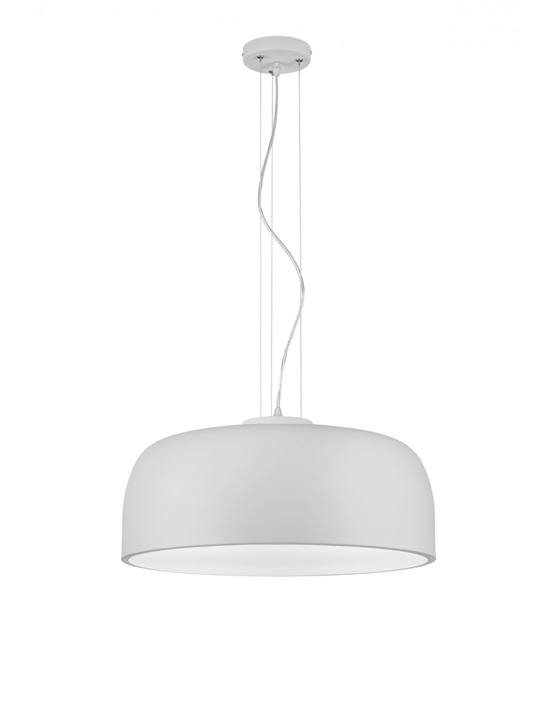 Suspension Cuisine Moderne Capuchon Métal 4 Lumières Baron Blanc Trio Éclairage