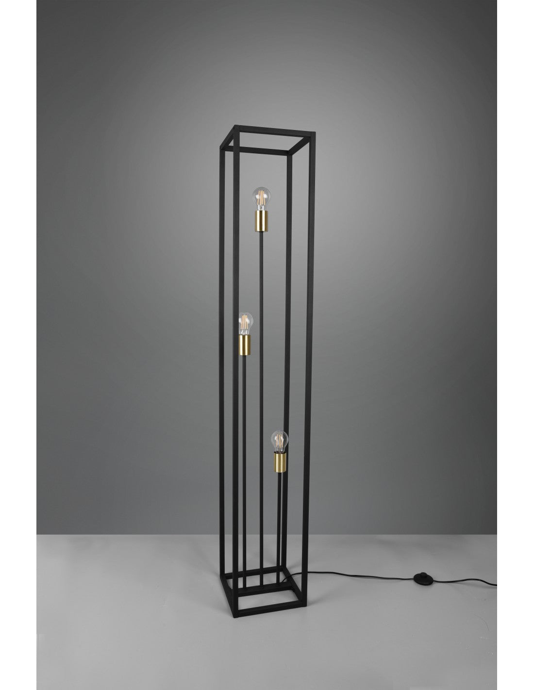 Lampadaire de Salon 3 Lumières Structure Métal Noir Vito Trio Lighting