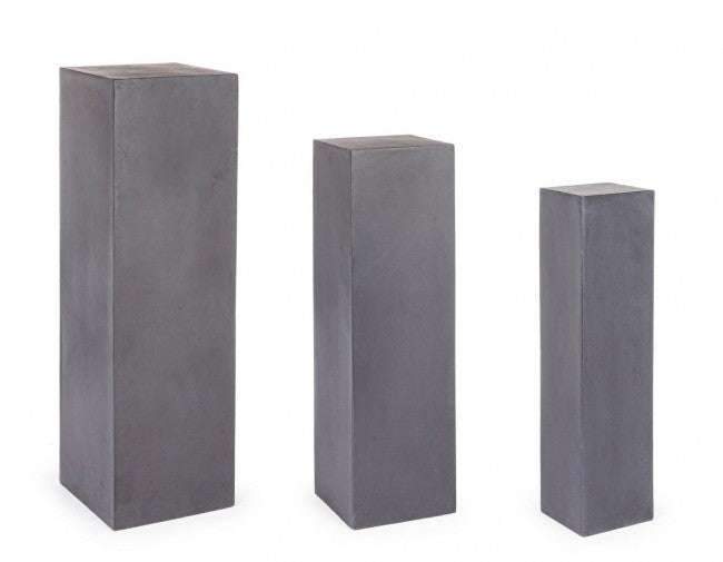 Lot de 3 colonnes de salon de jardin carrées anthracite mélangé